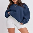 thumbnail image 4 of Women’s Oversized Sweatshirts Long Sleeve Solid Color Pullover Tops, 4 of 6