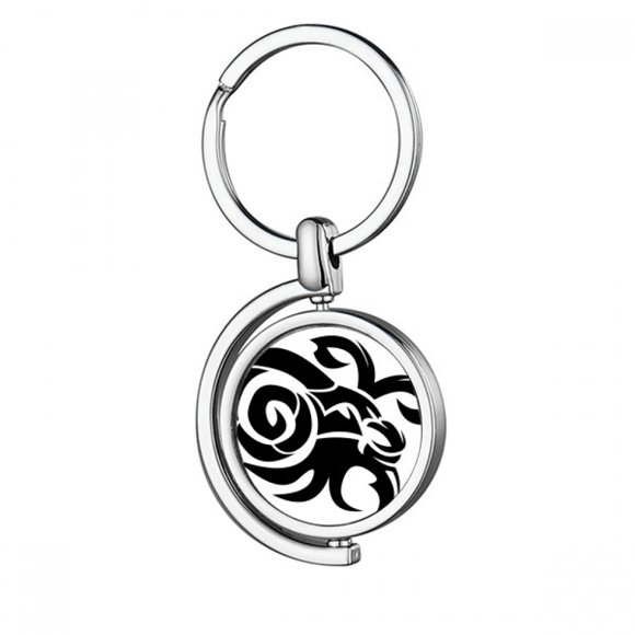 Constellation Capricorn Zodiac Sign Rotating Keychain Metal Keyring Holder