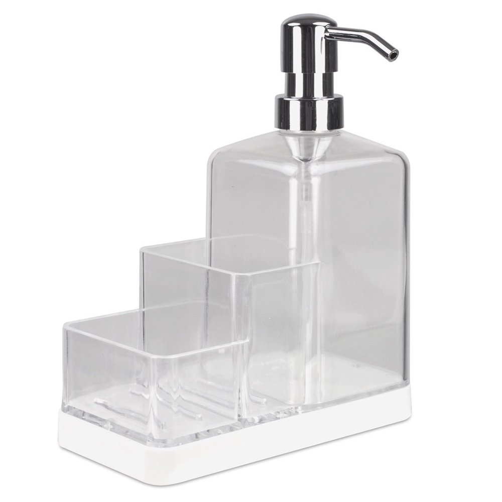 Soap Dispenser Pump and Sponge Caddy Organizer Kitchen Countertop
