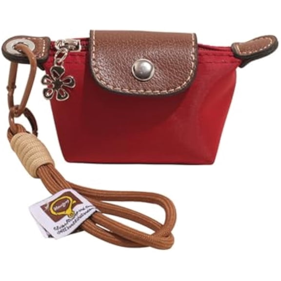 Mini Nylon Dumpling Coin Purse, Detachable Nylon Wrist Strap Coin Purse, Cute Change Purse Wallet, For Cards, Keys (Red)