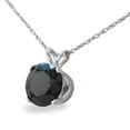 thumbnail image 3 of SuperJeweler 2 Carat Black Diamond Solitaire Pendant in 14k White Gold for Women, 3 of 5