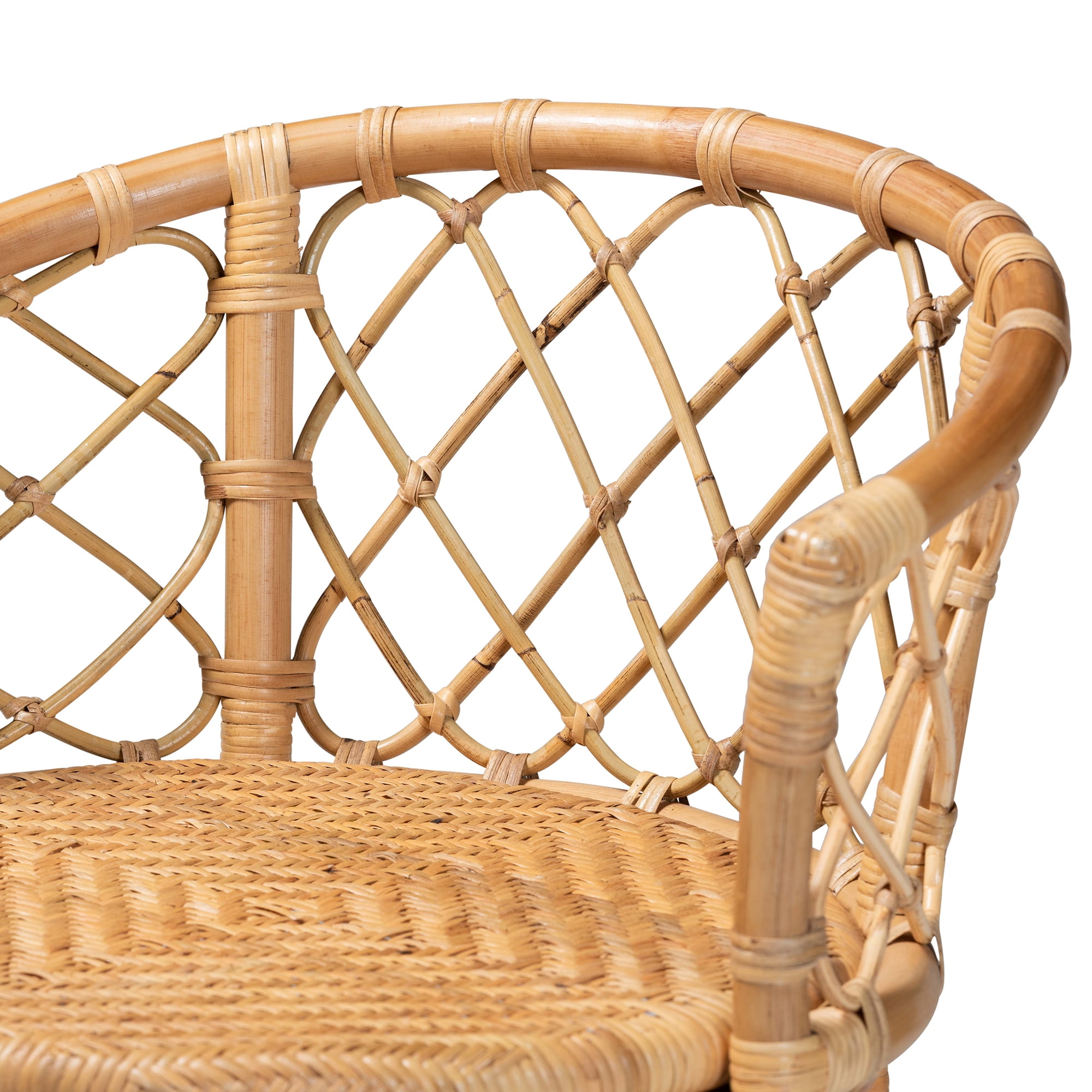 bali & pari Orchard Rattan BOHO Bar Stool, Natural Brown