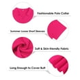 thumbnail image 3 of CASSIE LIZ Plus Size Womens Shirts 5X Summer Hot Pink Polo Shirts V Neck Ladies Shirts with Collar Fashion Business Short Sleeve Collared Shirts Casual Loose Fit Spring Tops 5XL 26W 28W, 3 of 7