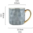thumbnail image 2 of Taza para beber Taza de café de cerámica Taza de té con mango dorado Café con leche Té helado Taza para beber de 10.1 oz Taza de café (oro dorado), 2 of 4