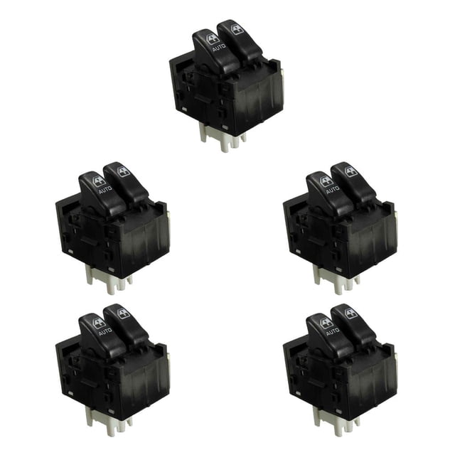 Redempat Professional Lightweight Front/Left Driving Side Electric Switch Waterproof Anti-skidding Window Master Button Relay As Shown 5Set