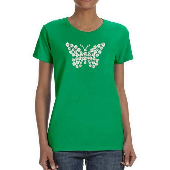 Daisy Butterfly T-Shirt Women -Image by Shutterstock, Female 5X-Large