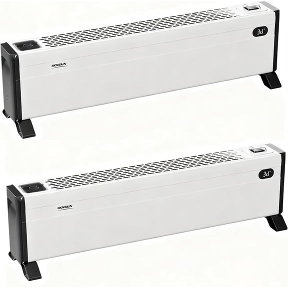 YANGLI 32" Electric Baseboard Heater, 1500W with Easy Button Control, 2 Pack