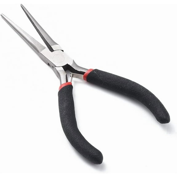 1Pc Needle Nose Pliers 5.9 Inch Jewelry Pliers Jewelry Making Tools Carbon Steel Tools Comfort Grip Handle Craft Pliers for Jewelry Making
