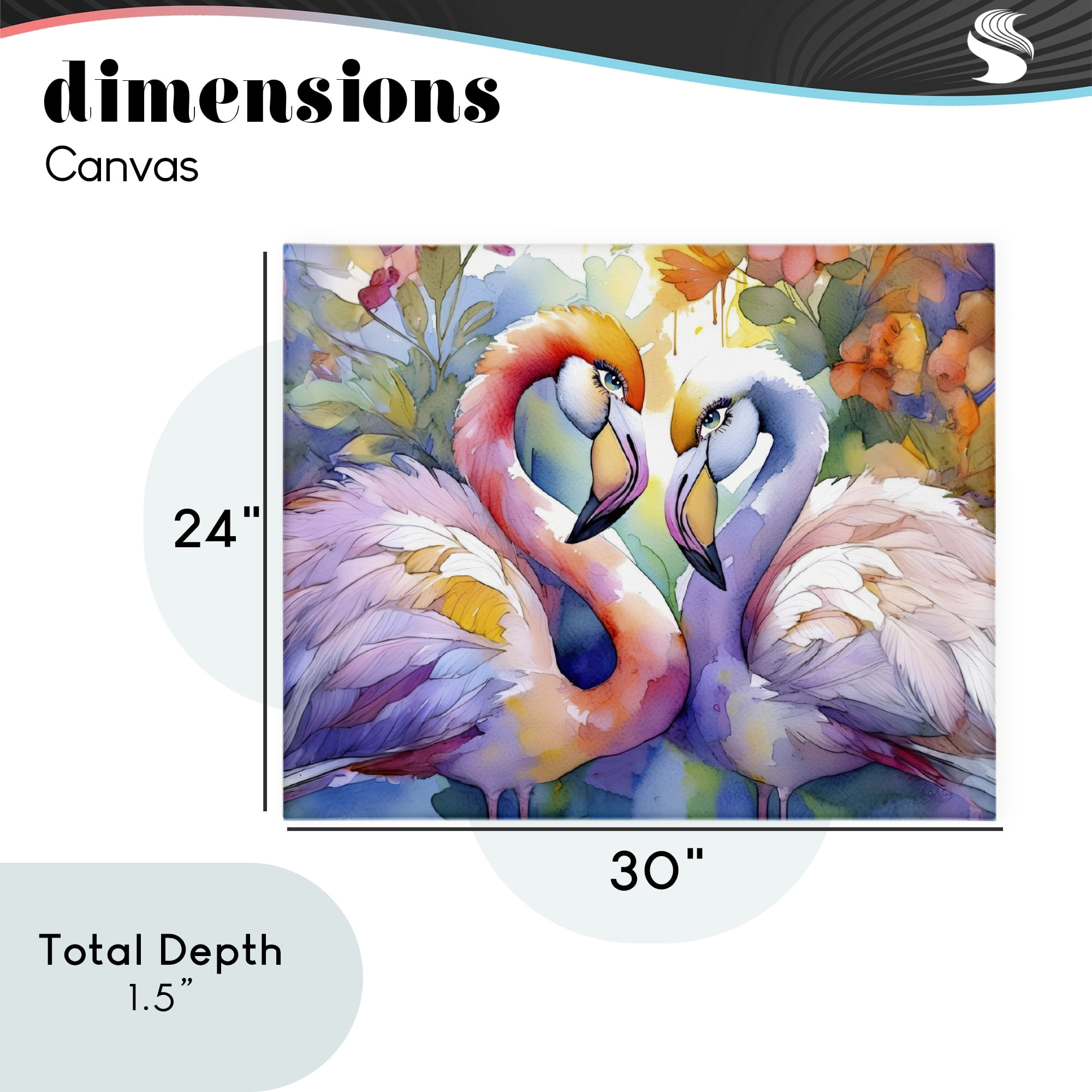 Stupell Industries Flamingo Love Pair Canvas Wall Art, design by Shelly Craig