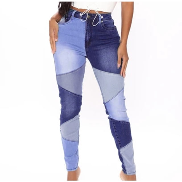 Pantalones Vaqueros de Longitud Completa Para Mujer, Pantalones Vaqueros de Moda Con Bolsillos de Mezclilla de Color Sólido, Pantalones Vaqueros Informales Con Cremallera Y Flecos Odeerbi ODB-4
