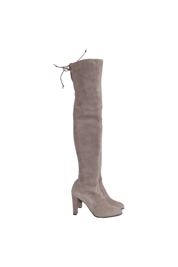 Pre-Owned Stuart Weitzman Highland Over-The-Knee Boots in Grey Suede