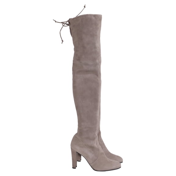 Pre-Owned Stuart Weitzman Highland Over-The-Knee Boots in Grey Suede