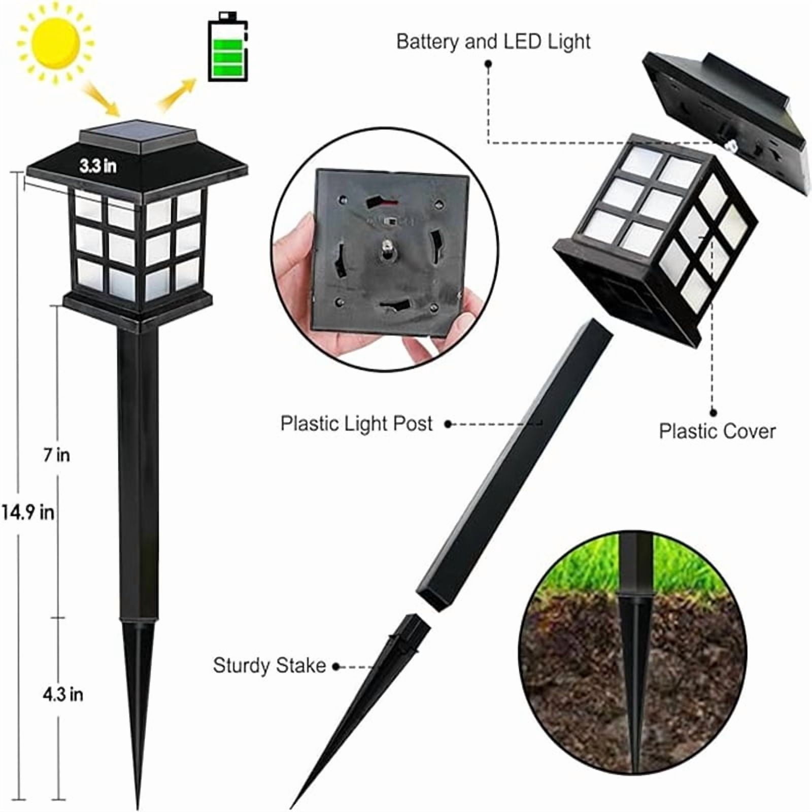 24-piece solar outdoor light, IP44 waterproof sidewalk light, LED landscape lighting garden light, suitable for sidewalks, driveways, courtyards and lawns - outdoor fairy gardens and solar garden