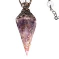 thumbnail image 4 of Natural Crystals Pendulum Gemstone Dowsing Pendulum 6 Faceted Hexagonal Pointed Pendant for , Energy Balancing Golden, 4 of 8