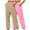 02-Pink, variant on Sweatpants for Women 2 Piece Solid Color Lightweight Jogger Pants Lounge Workout Running Pant with Pockets White M