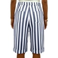 thumbnail image 5 of Striped Shorts Women High Waisted Knee Length Bermuda Shorts Summer Beach Vacation Casual Loose Fit Shorts with Pockets Blue, 5 of 8