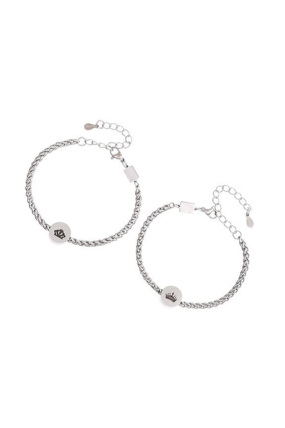 Sturdy Stainless Steel Crown Bracelets Accessory Perfect for Anniversaries