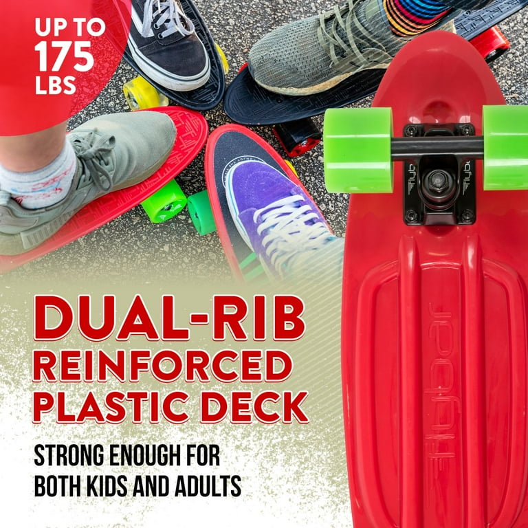 Flybar 22 Inch Mini Cruiser Skateboard, Non-Slip Deck, for