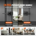 thumbnail image 2 of KFFKFF Door Handle Set, Bundle of 10, Satin Black Finish, Ambidextrous Lever with Key-Free Locking, 45° Twist for Access, All-Purpose Square Design for Indoor Bedroom and Bathroom Doors, 2 of 9