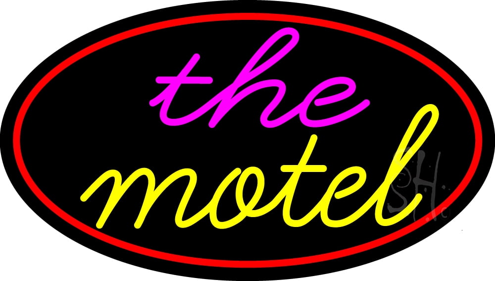 The Motel LED Neon Sign 13 x 24 - inches, Black Square Cut Acrylic ...