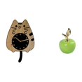 thumbnail image 1 of Reloj de pared decorativo con forma de gato, silencioso, de madera, colgante, figura moderna, estatua de cerámica acrílica, escultura adecuada para sa, 1 of 8