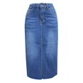 thumbnail image 5 of RUTAYY Women Slit Denim Skirt Solid Color Flowy Swing Skirts, 5 of 8