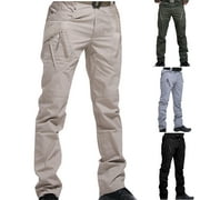 Symoid Cargo Men Pants Athletic Men Sweatpants Fall and Winter Christmas Gift Multi Pocket Black Men Outdoor Pants Size 2XL