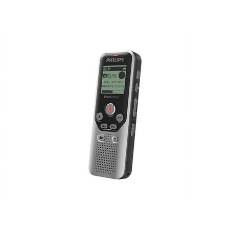 Philips - VoiceTracer Digital Voice Recorder 8GB DVT1250 - Dark Silver & Black