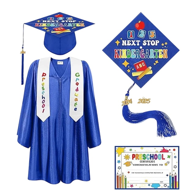 Outdor Shiny Kindergarten And Preschool Graduation Gowns Caps And Tassels (Class Of 2026) — Children's Academic : Kindergarten Elementary School And Performance
