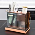 thumbnail image 1 of Estante de almacenamiento de cuchillos de lujo ligero para el hogar cocina integrada tabla de cortar estante drenaje palillos tubo cálido sol naranja luz conjunto de lujo Sincero Electrónica, 1 of 7