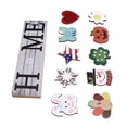 thumbnail image 3 of Letrero de bienvenida de madera para decoración de casa de campo, decoración de pared, 10 iconos intercambiables, letras decorativas, manualidades, 3 of 14