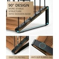 thumbnail image 5 of Inclined Desk File Organizer, 5-Section Vertical File Folder Holder Stand, Metal File Sorter Rack with Wooden Base, Desktop File Organizer for Office Classroom Home Workspace, 5 of 5