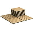 thumbnail image 3 of Topcobe Interlocking Deck Tiles, 10 PCS 12” x 12” Patio Tiles Waterproof Plastic Outdoor Flooring Covering All Weather for Walkway Front Porch Poolside Balcony Backyard, Brown, 3 of 8