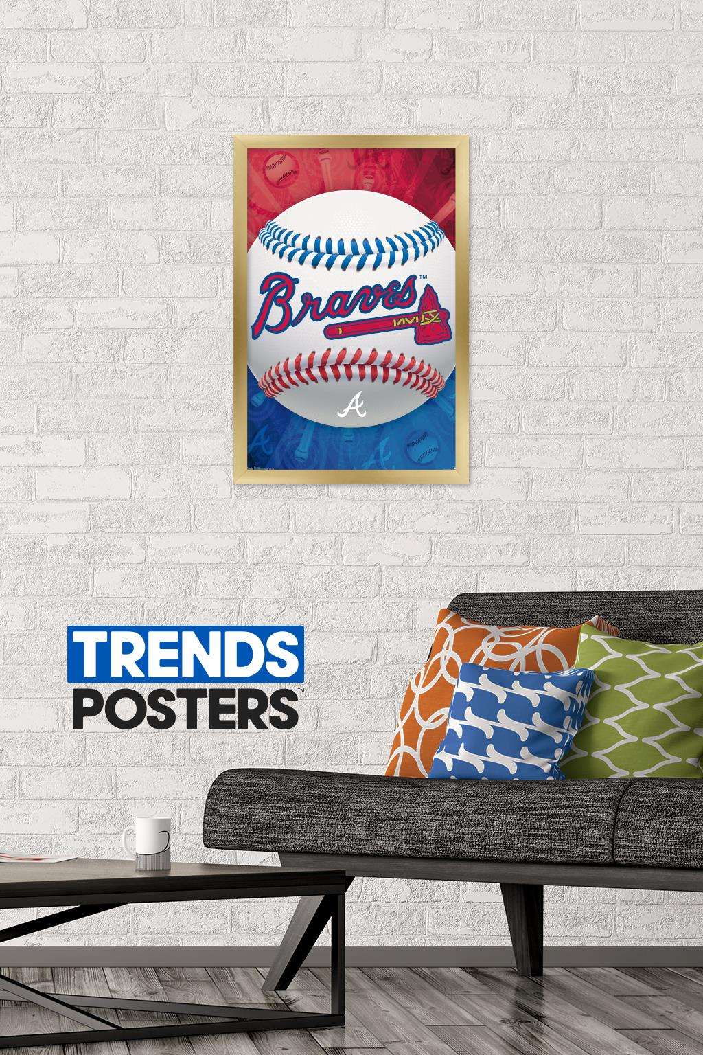 MLB Atlanta Braves - Logo 13 Wall Poster, 14.725" x 22.375", Framed