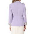 thumbnail image 3 of Women's Business Casual Blazer Lapel Collar 3/4 Sleeve 2026 Summer Spring Suit Jacket S Light Purple, 3 of 5