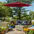 thumbnail image 5 of 11' Patio Umbrella, Outdoor Table Market Large Umbrella with 8 Steel Ribs and Crank, Dark Red, 5 of 8