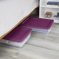 thumbnail image 6 of Sterilite Set of (2) 28 Quart Storage Boxes, Clear Plastic Storage Bin with Snap-on Lid, Magenta, 6 of 10