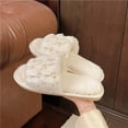 thumbnail image 4 of Bovxnpu House Slippers for Women Casual Indoor/Outdoor Shoes, Women's Indoor Home Open-Toe Pearl Fashionable Fall And Winter Open Warm Flat Slippers Comfy Indoor House Shoes, 4 of 8