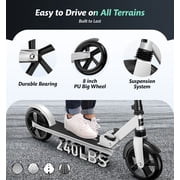LNOW Foldable Kick Scooter-8 in Wheels for Kid, Teens & Adults, 4 Adjustable Levels, Max Load 240lbs,Lightweight
