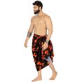 thumbnail image 2 of LA LEELA Men's Pareo Halloween Costumes Spooky Pumpkin Party Swim Trunks Swimwear Cover Up Beach Wrap Summer Sarong for Men One Size Orange Ghost, Black, 2 of 5