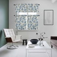 thumbnail image 4 of Vintage Blue Flower Kitchen Curtains Sets for Windows 24 Inch Length, Farmhouse Botanical Floral Retro Rod Pocket Window Treatments Tier Curtains and Valances Set for Bedroom/Bathroom, 4 of 8