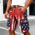 thumbnail image 2 of CAIVO Men's Independence Day Cargo Shorts Plus Size American Flag Print Casual Comfortable Knee Length Male Trendy Patriotic Graphic Everyday Bottoms With Pockets, 2 of 4