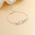 thumbnail image 2 of Ocean Wave Bracelet for Women, 14K Gold/White Gold Plated CZ Hypoallergenic Bracelet for Women Dainty Wave Bracelet for Women Bracelets for Beach Jewelry for Women, 2 of 6