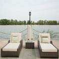 thumbnail image 3 of 3-Piece Outdoor Chaise Lounge Chair, Brown Wicker Rattan Adjustable Patio Lounge Chair and Table, 3 of 10
