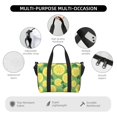 thumbnail image 3 of Travel Duffle Bag green yellow Lemon print Travel Tote Bags Carry on Luggage Waterproof Weekender Bags with Top Handle Adjustable Shoulde Strap for Travel Gym, 3 of 5