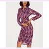 Ny Collection Women's Button Front Closures And Button Cuffed Long Sleeves Dress PXL/Plari
