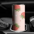 thumbnail image 3 of 20 OZ Skinny Tumbler Strawberry Insulated Coffee Mug with Lid and Straw,Stainless Steel Vacuum Insulated Insulated Tumbler Gifts for Drinking Coffee Cafe, 3 of 7