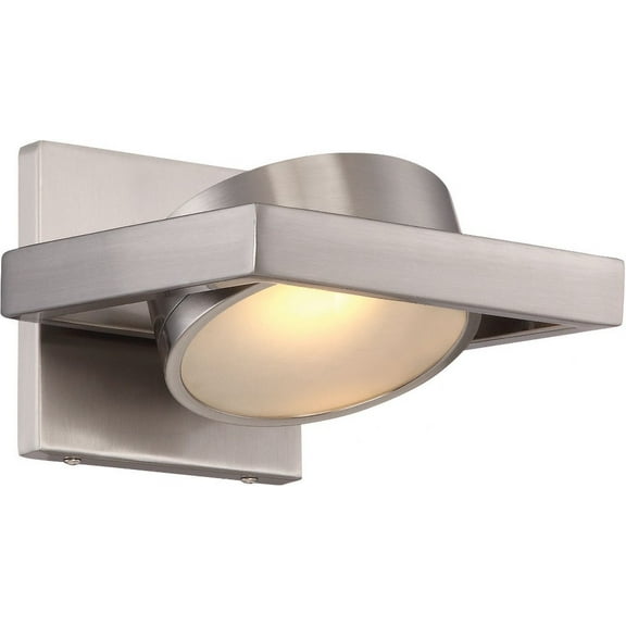 62/994 Nuvo Lighting Hawk-15W 1 LED Pivoting Head Wall Sconce-6.5 Inches Wide by 5 Inches High-Brushed Nickel Finish