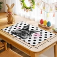 thumbnail image 6 of Easter Bunny Placemats Set of 4, Cute Gray Rabbit Pink Heart Farm Country Black Polka Dots Heat Insulated Linen Place Mats, Washable Stain-Proof Table Mats for Dining Table Holiday Decor 13x19 Inches, 6 of 9