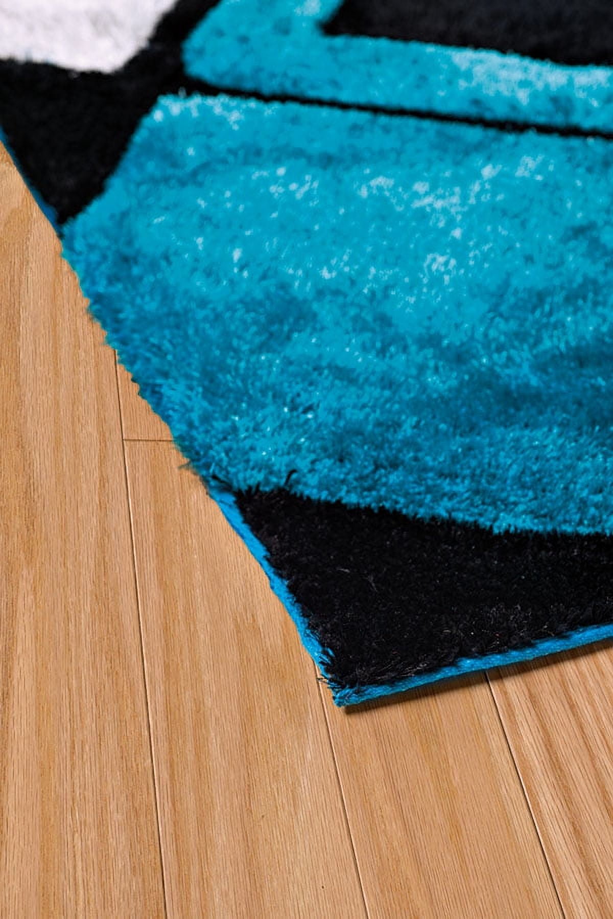 United Weavers Veria Blitzen Shag Geometric Area Rug, Aqua, 5'3" X 7'2"